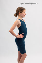 Girls Chlorine Proof Leg Suit -  Basic Dark Teal